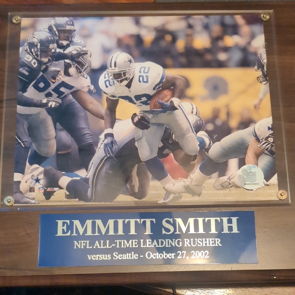 Emmitt Smith NFL All-Time Leading Rusher Plaque